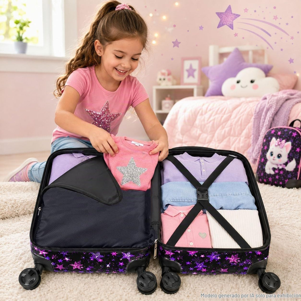 Equipaje para niños, juego de 2 piezas con ruedas giratorias de 360...