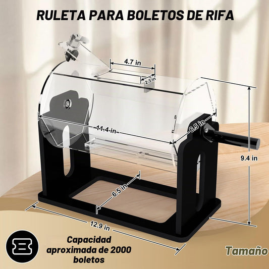 Spinner de tambor de boleto de rifa con mango de giro silencioso pa...