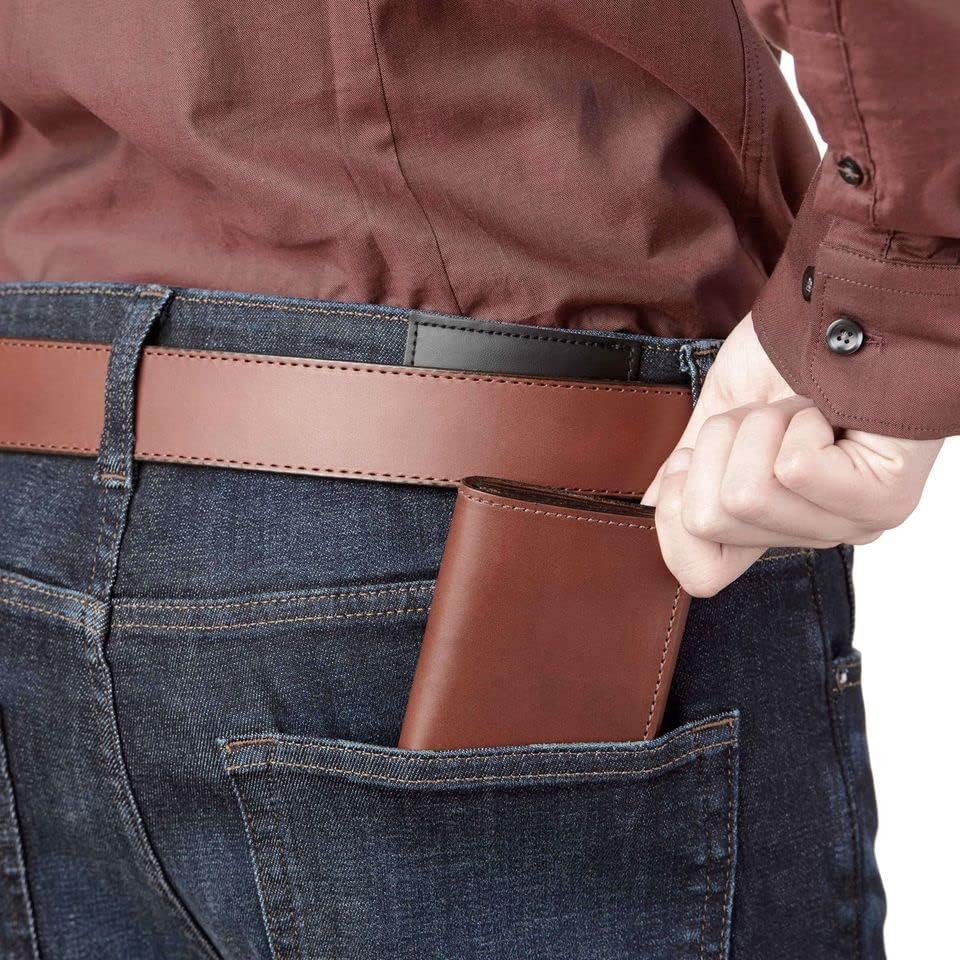 Bullhide Belts Cartera triple de cuero con brida de grano completo...