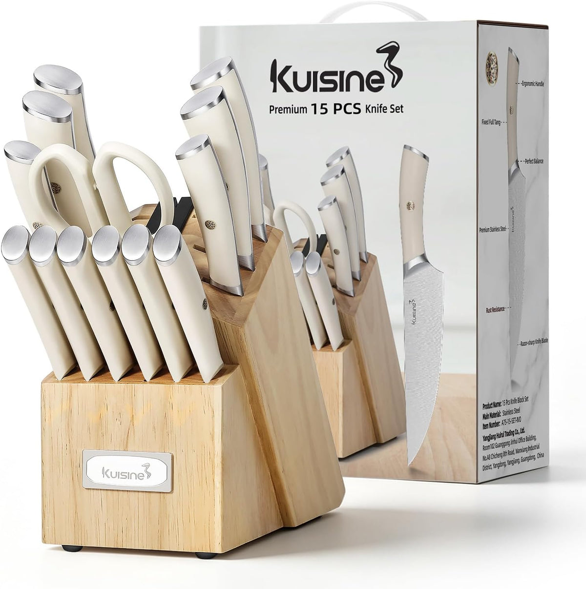 Juego de cuchillos de chef Kuisine, juego de cuchillos de bloque de...