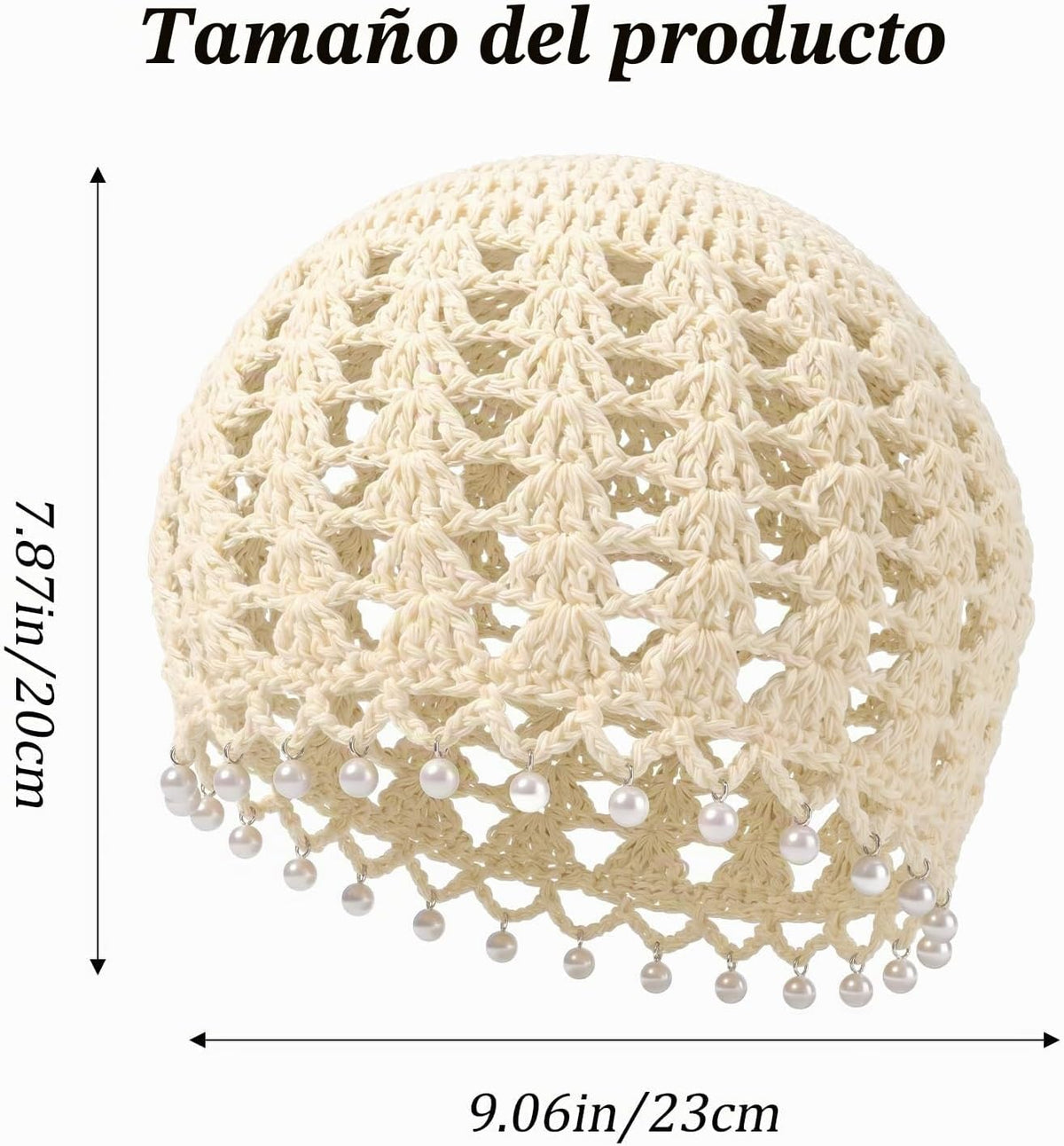 Shimmeroo Gorros de ganchillo para mujer, gorro bohemio de malla hu...