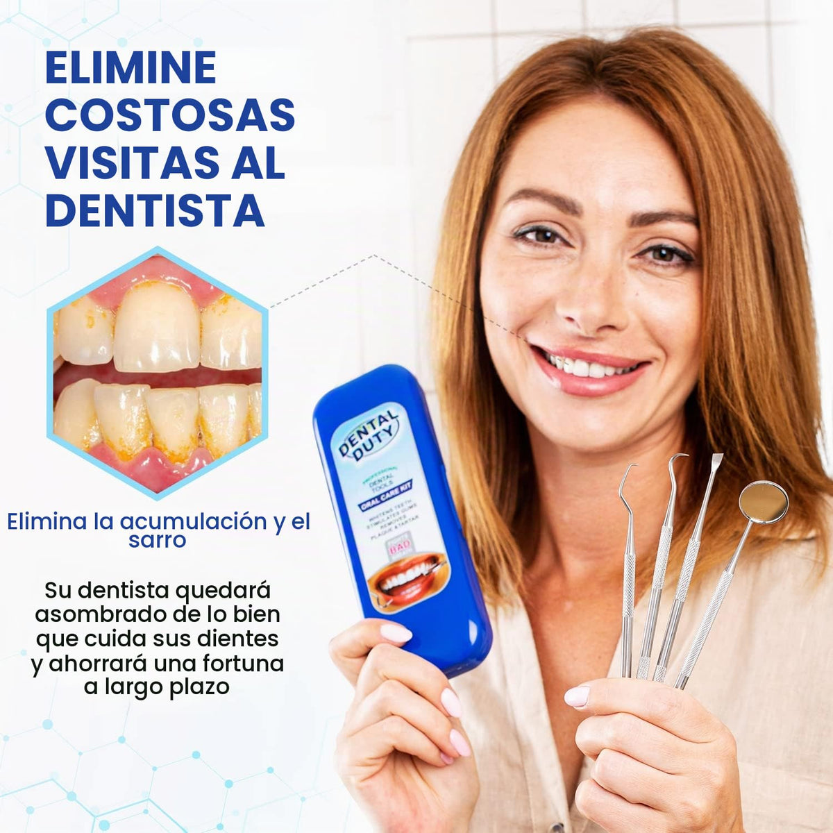 Kit de higiene dental: set de remoción de placa y sarro - raspador...