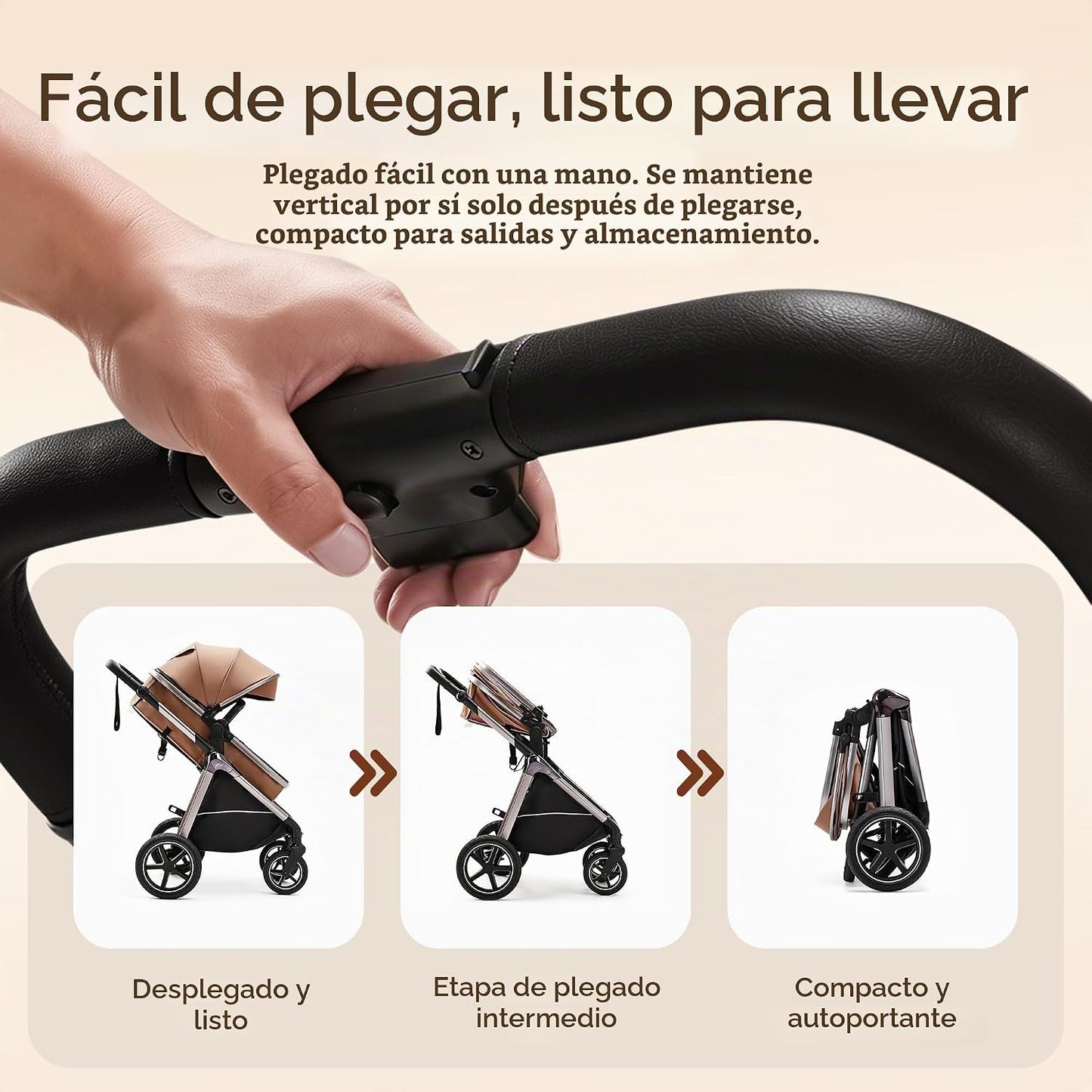 Cochecito de bebé convertible 2 en 1, asiento reclinable reversible...