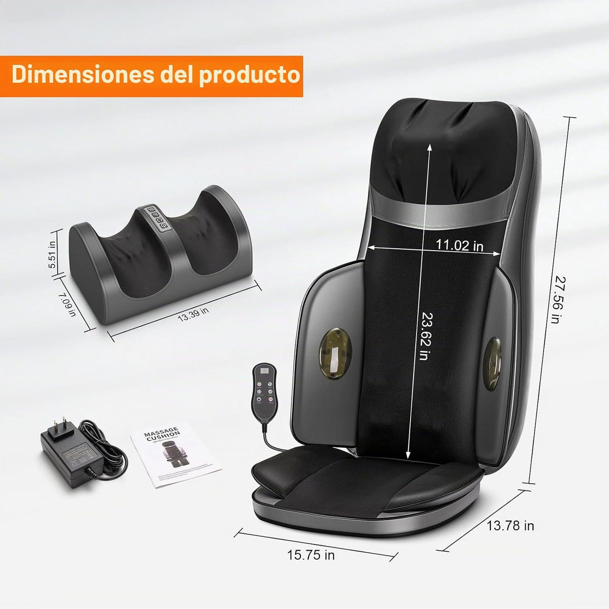 Kalamera Shiatsu Masajeador de espalda de cuello para silla con mas...