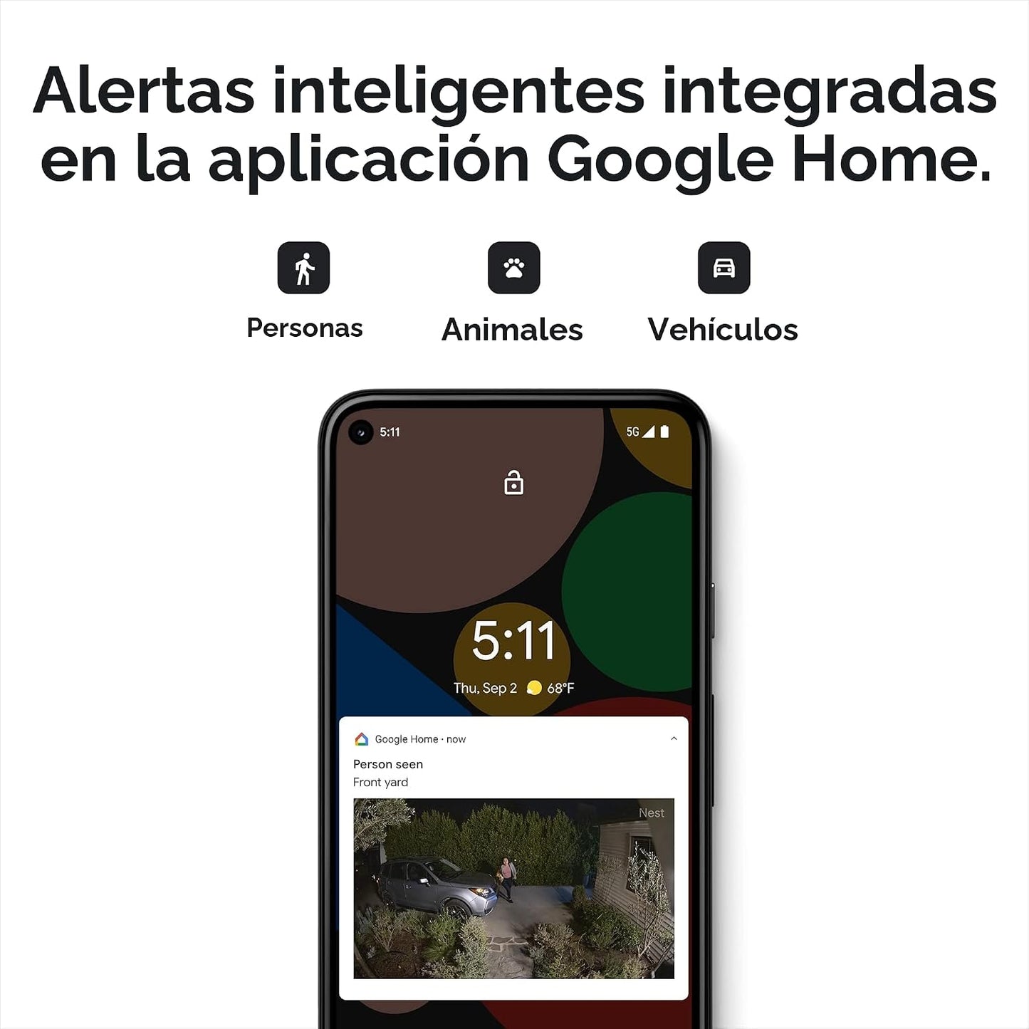 Google Nest Cam con Foco - Cámara Exterior - Cámara de Seguridad co...