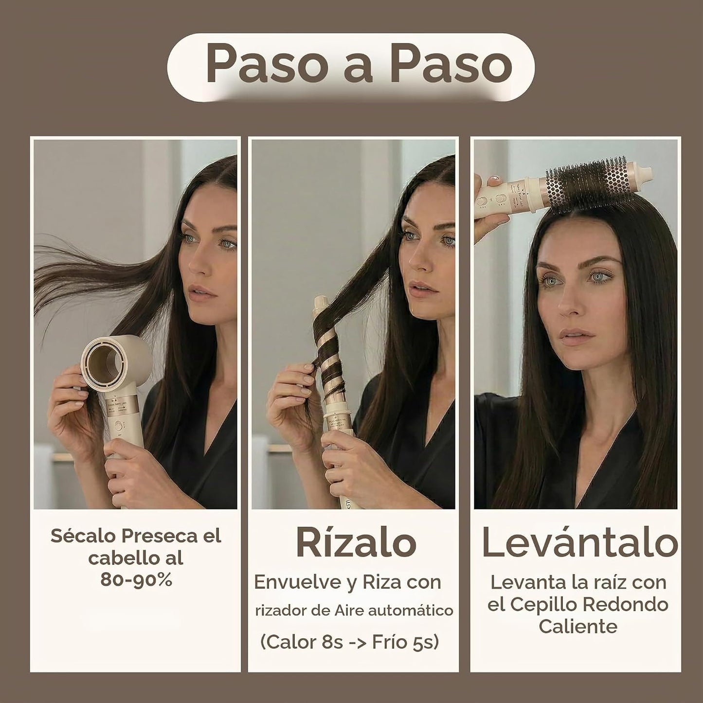 MAVIÉ Multiestilizador de aire caliente 6 en 1 con funda, secador d...