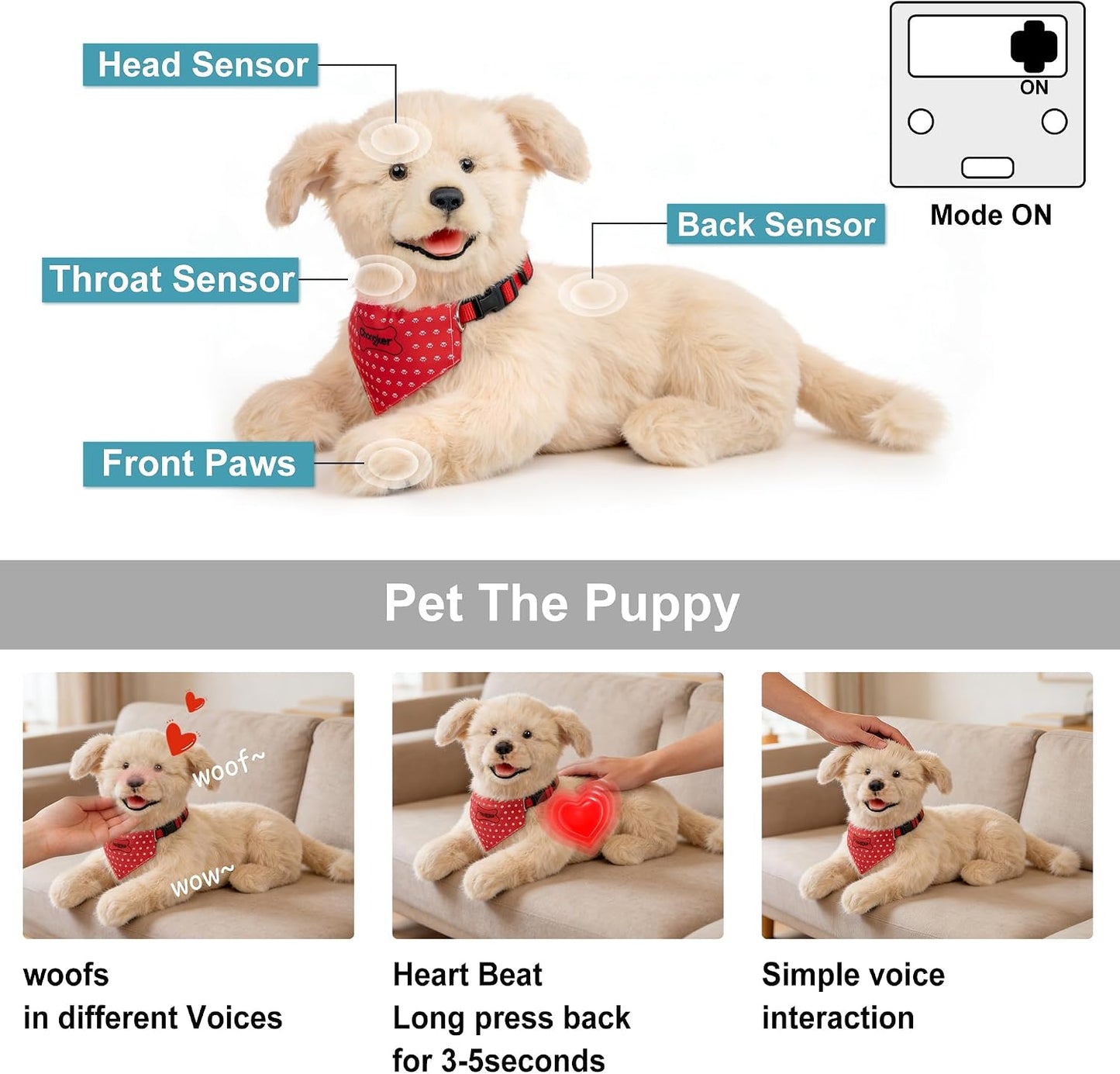 Chongker - Animales de peluche realistas para adultos mayores | Per...