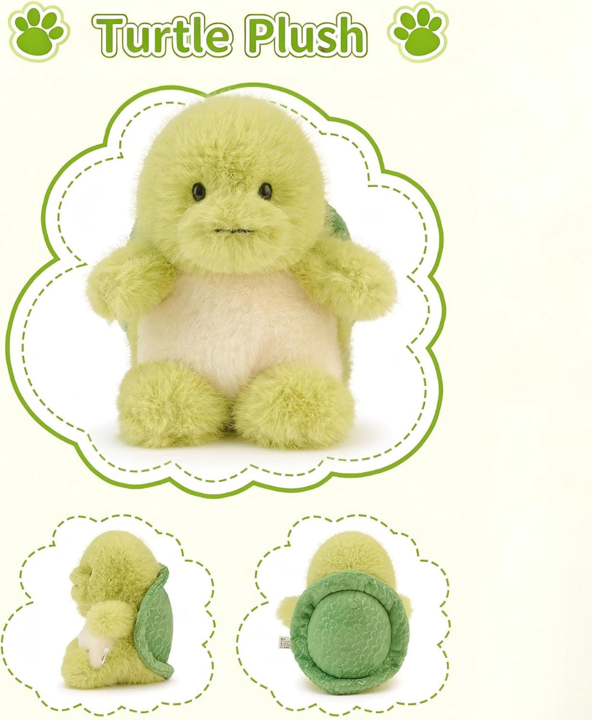 OROZCOR Lindo animal de peluche de tortuga suave del tamaño de una...