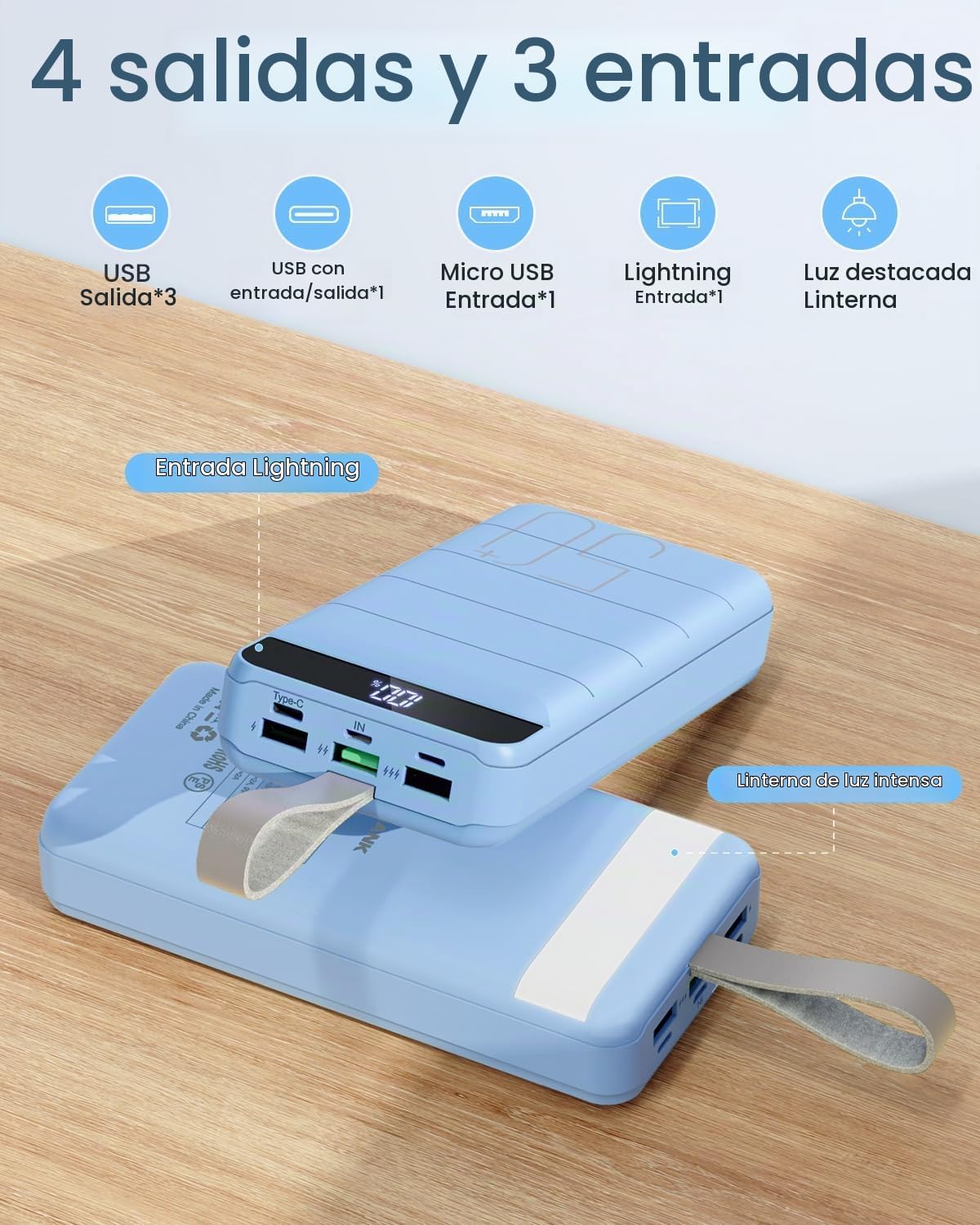 Banco de energía de carga rápida 50000mAh - Cargador portátil de 22...