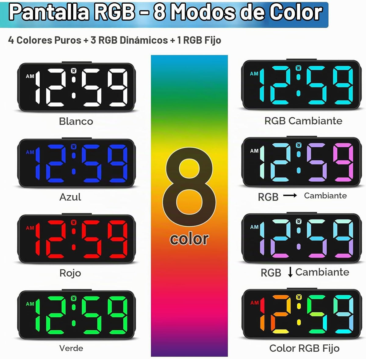 Peakeep - Reloj despertador digital pequeño y bonito, enchufable pa...