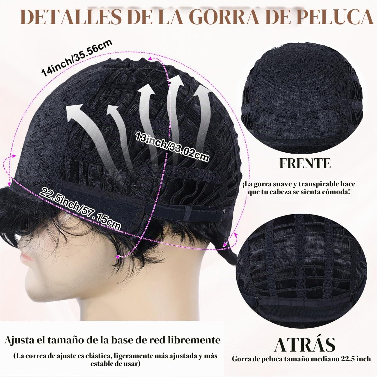 BEAUTY FLAG - Pelucas negras para hombres, cortas y con capas, de p...