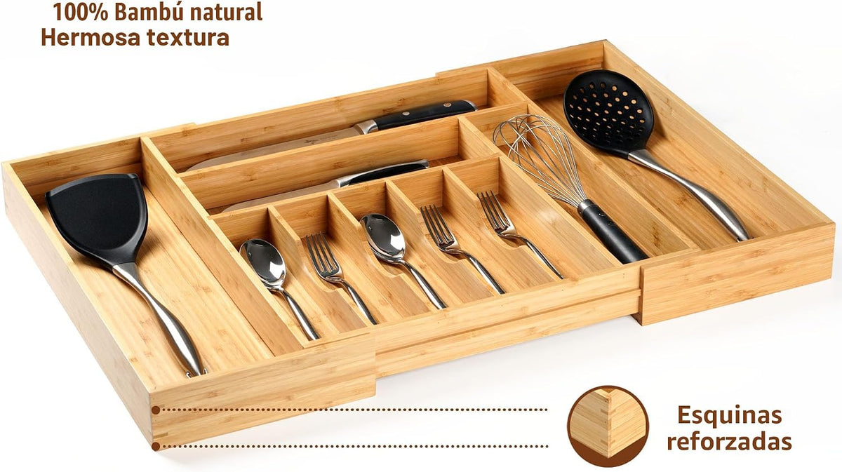 Umilife Organizador de cajones de utensilios de cocina extensible e...