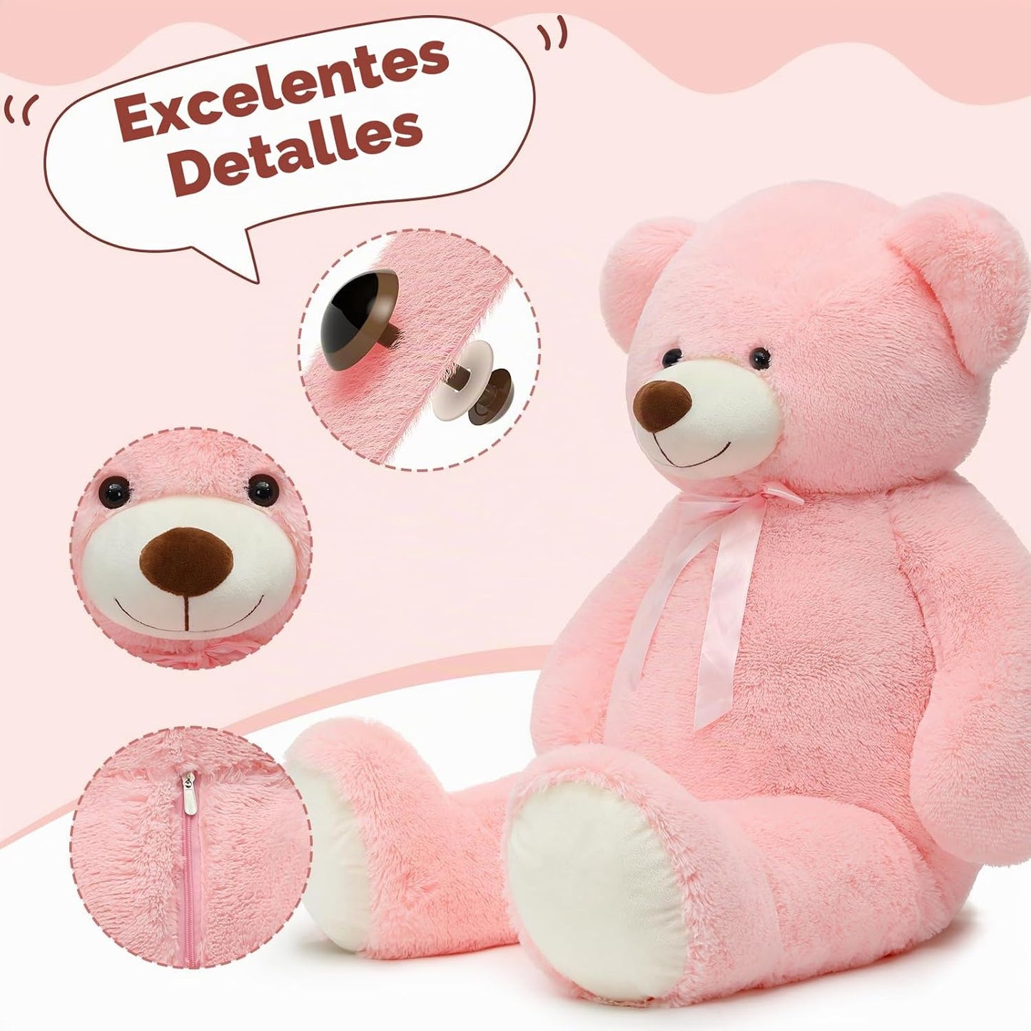 Tezituor Oso de peluche gigante de 52 pulgadas, oso de peluche gran...