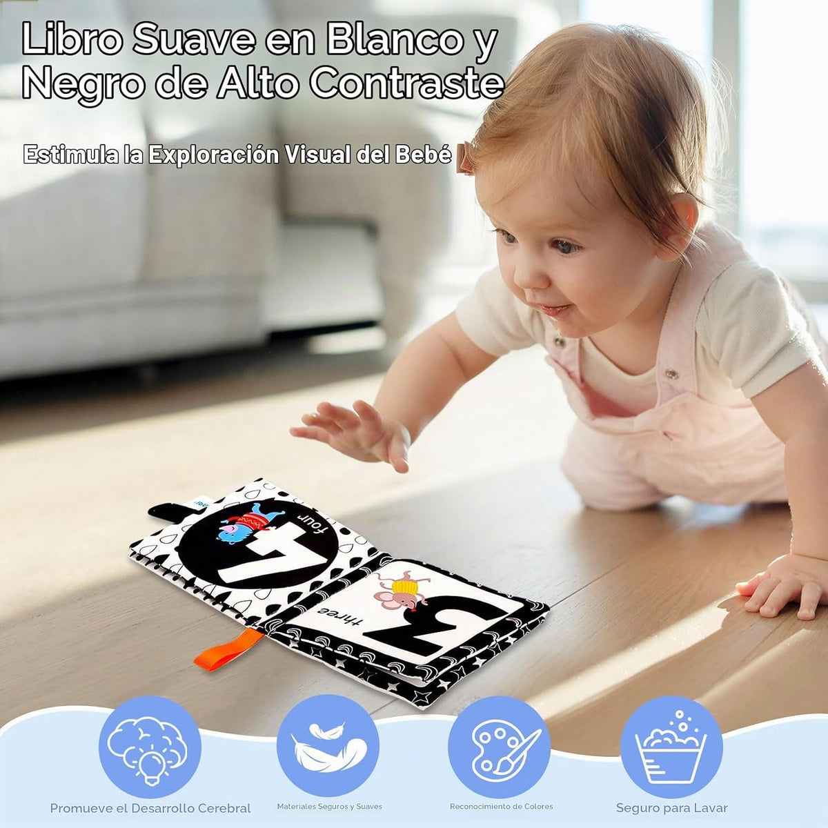 Flyxingxia Juguetes sensoriales para bebés de alto contraste para r...