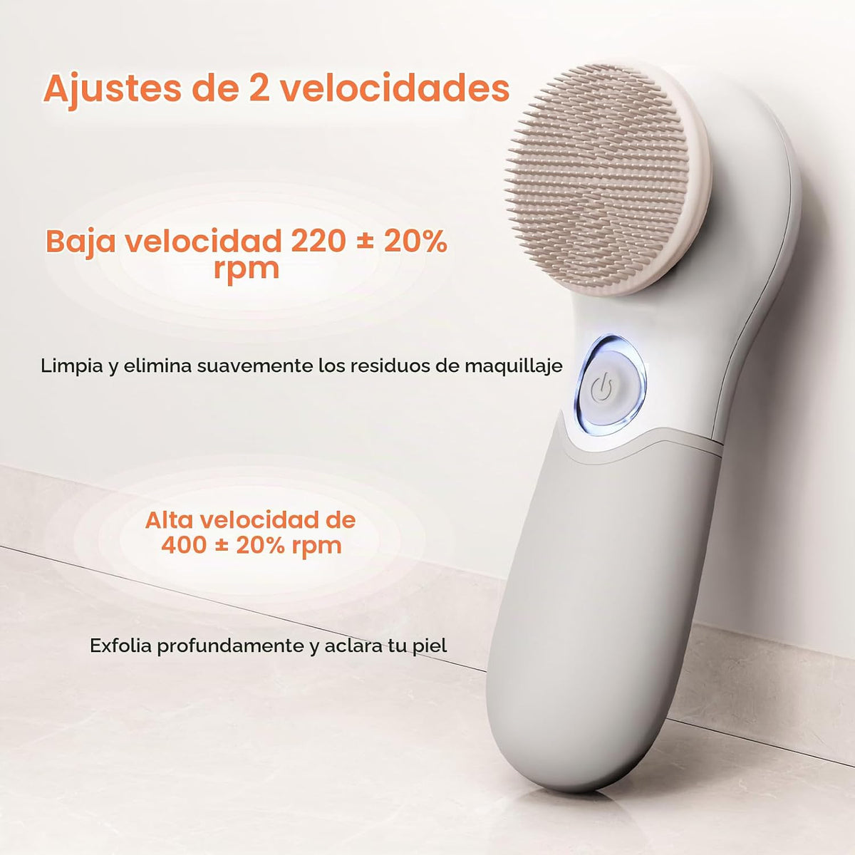 Exfoliador facial con 3 cabezales de cepillo y 2 velocidades - Limp...