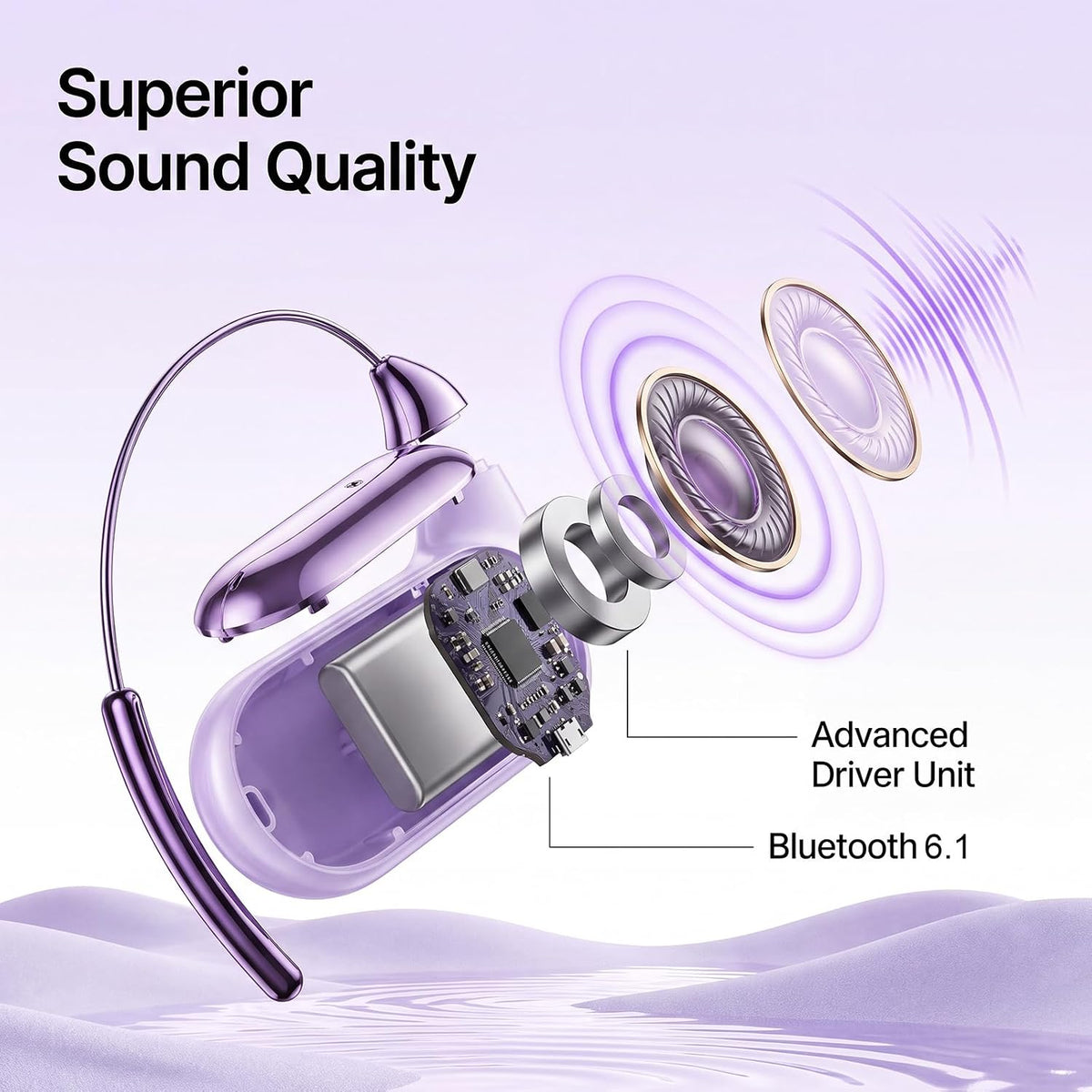PPBP Auriculares de oreja abierta inalámbricos Bluetooth 6.1, auric...