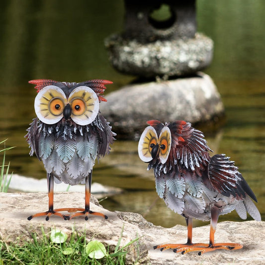 hogardeck Estatuas de decoración de jardín de búho al aire libre, a...