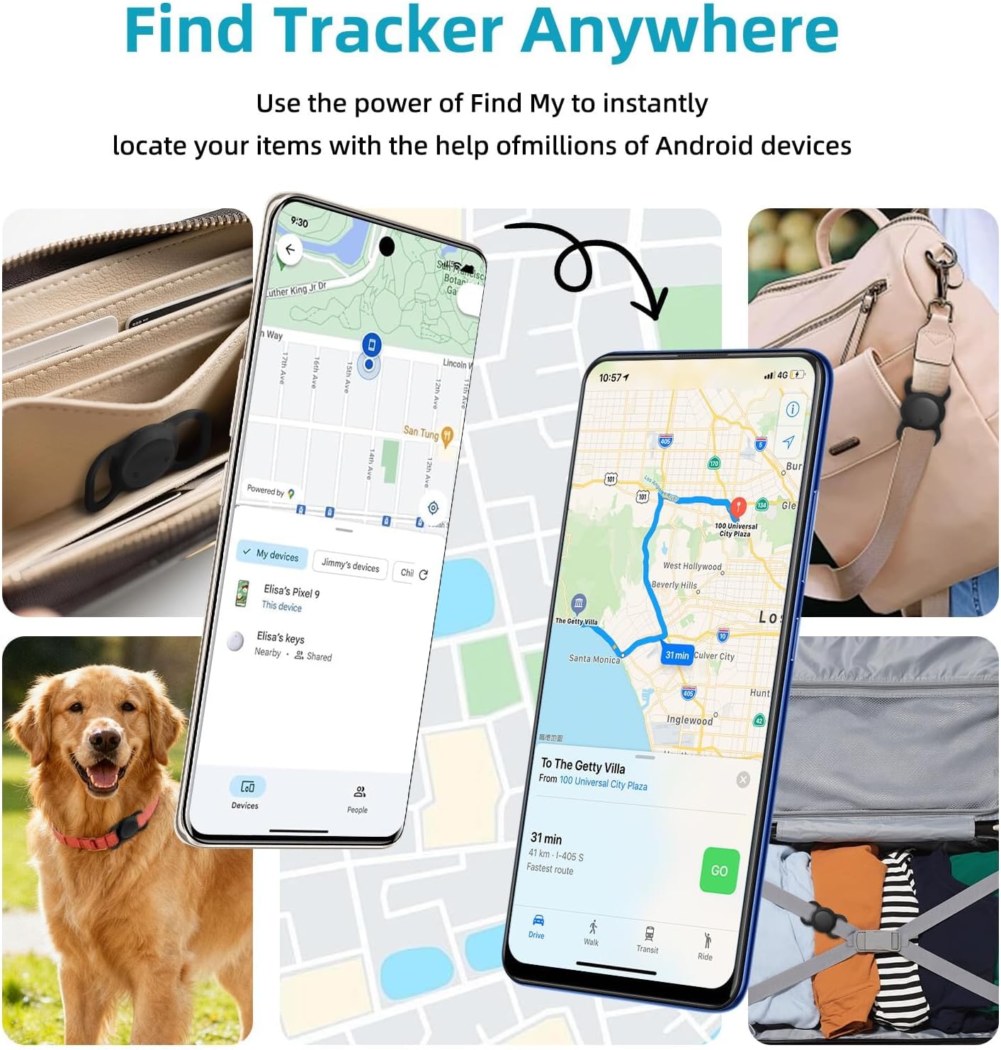Collar de perro elegante de Android GPS, mini rastreador de activid...