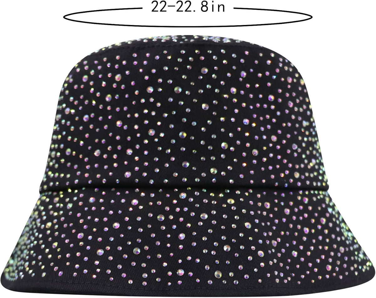 BOLLEY JOSS Sombrero de cubo brillante para mujer, sombrero de sol...
