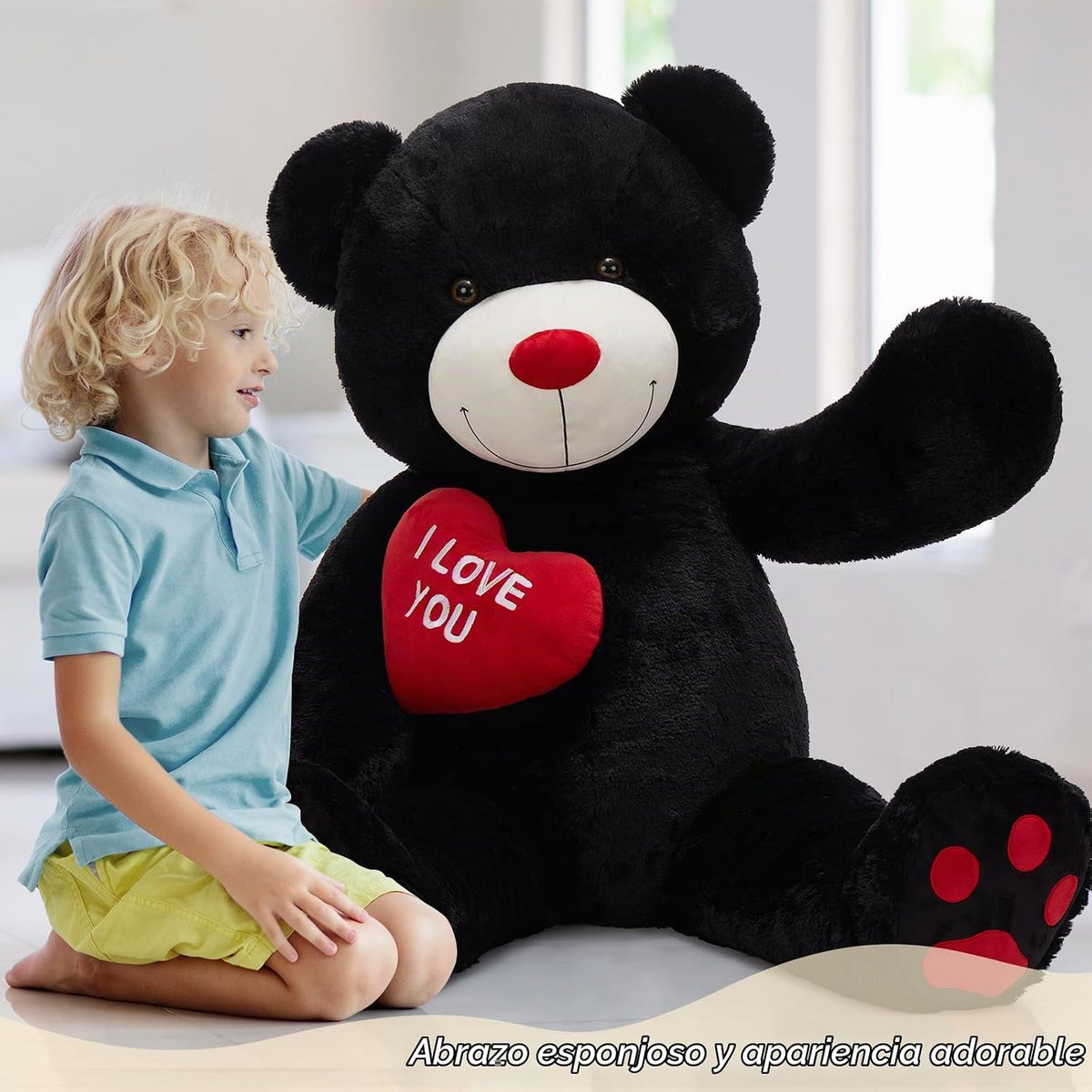 BENINY Osos de peluche grandes en forma de corazón rojo, osos de pe...