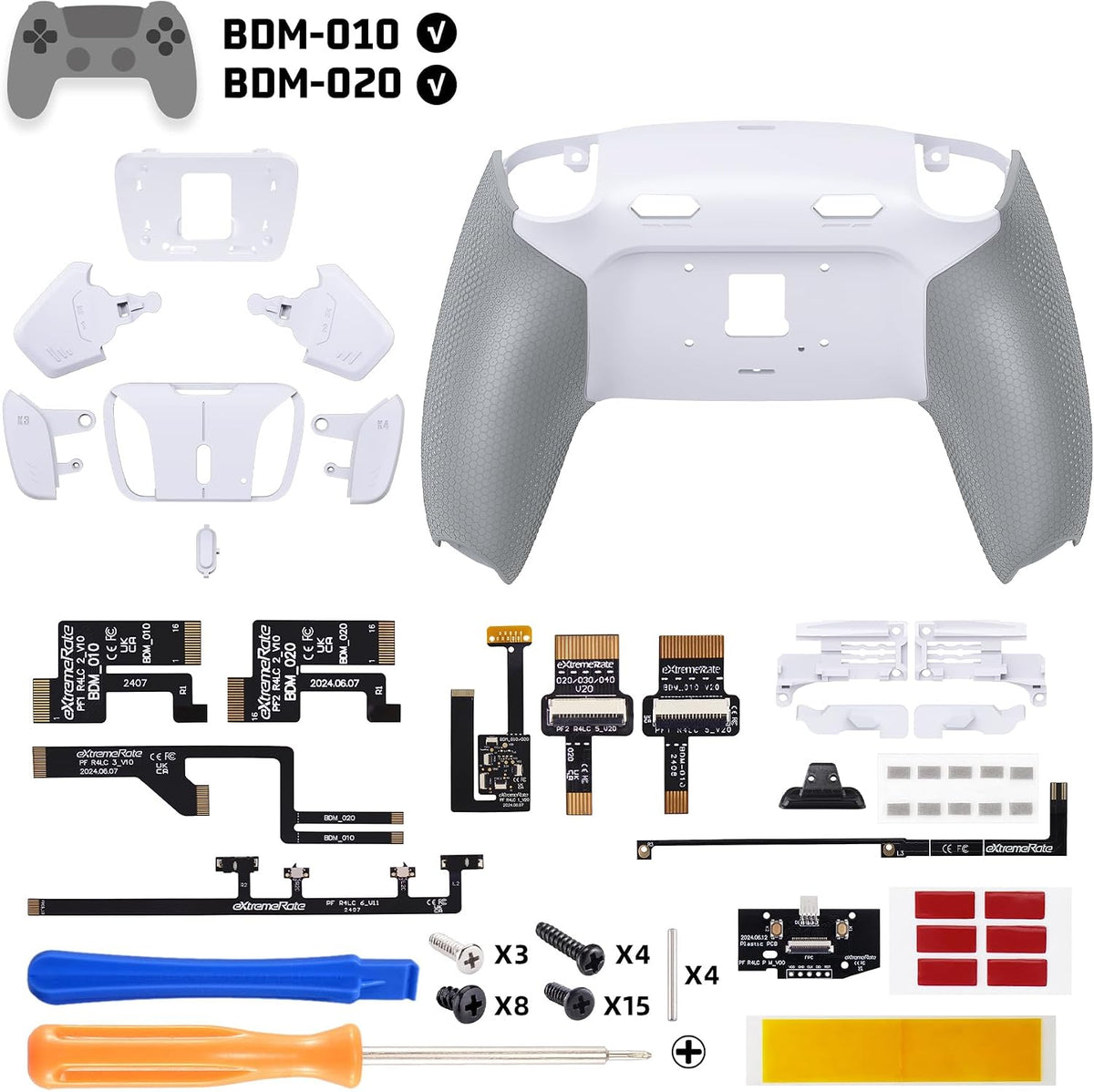 eXtremeRate RISE4 Plus MAX Kit de paletas traseras con topes de gat...