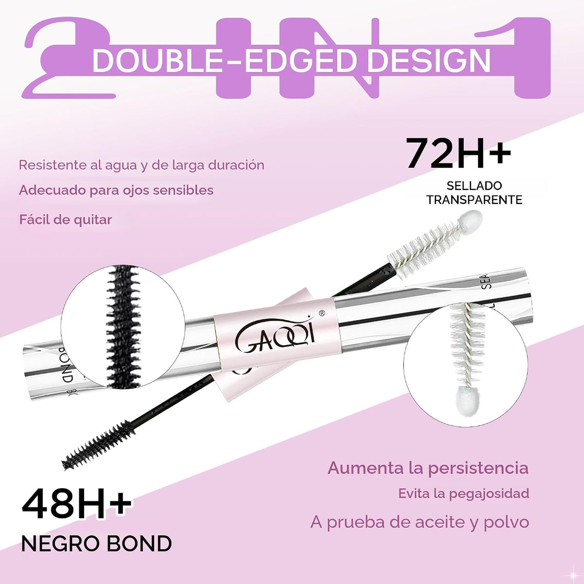 GAQQI Lash Bond and Seal + Remover, pegamento de racimo de pestañas...