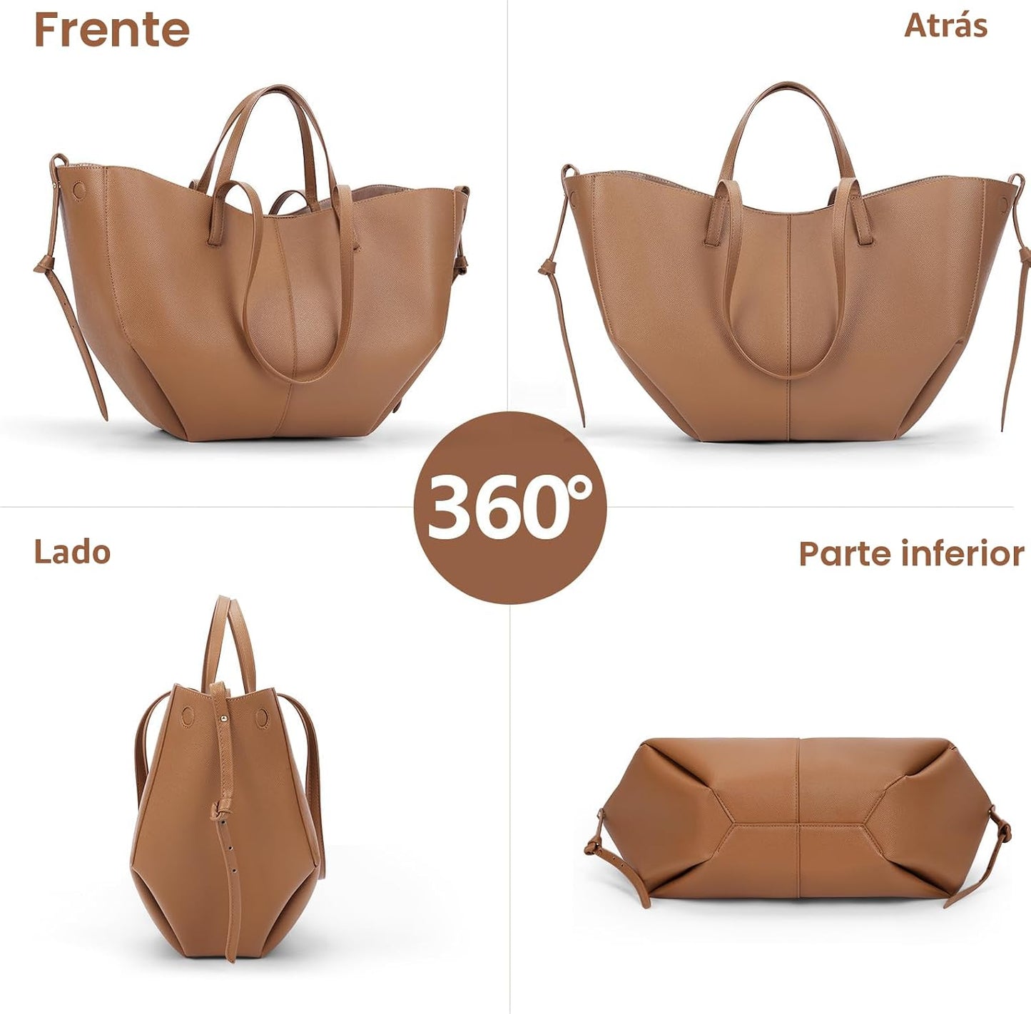 Juoxeepy Bolsa de trabajo de piel sintética para mujer, bolso de ma...