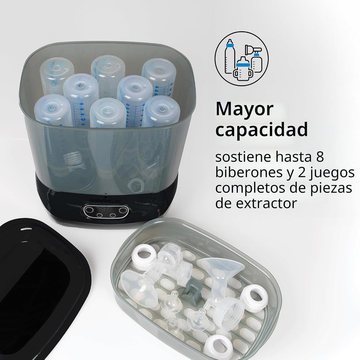Baby Brezza Esterilizador y secador de botellas avanzado: mayor cap...
