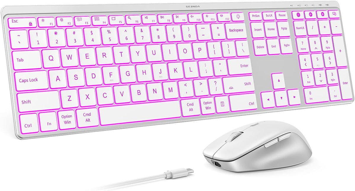 seenda COE64-3 Pro Combo de teclado inalámbrico Bluetooth y ratón |...