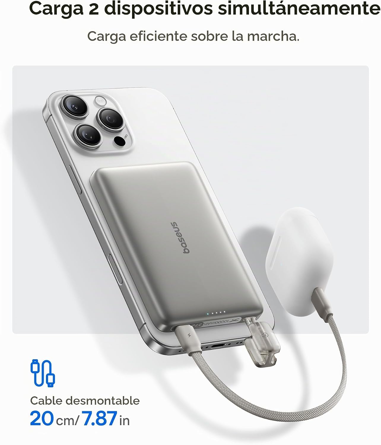Baseus Picogo Qi2 - Cargador portátil Magsafe de 15 W, cargador por...