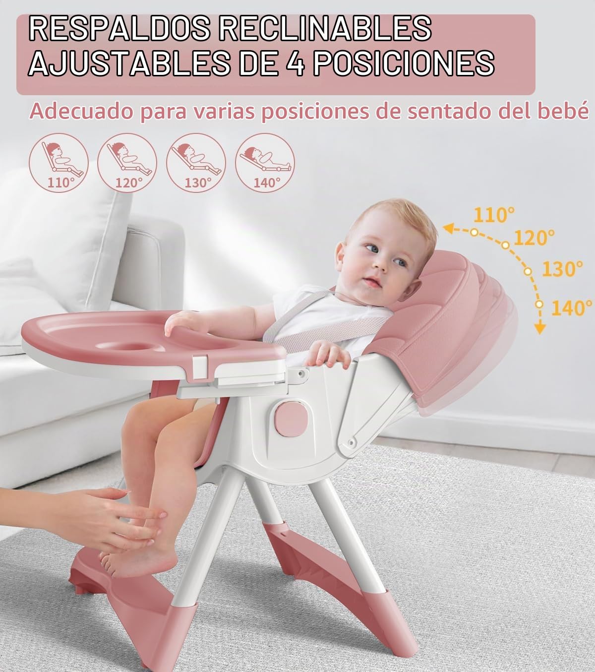 Silla alta para bebé, sillas altas 5 en 1 para bebés y niños pequeñ...