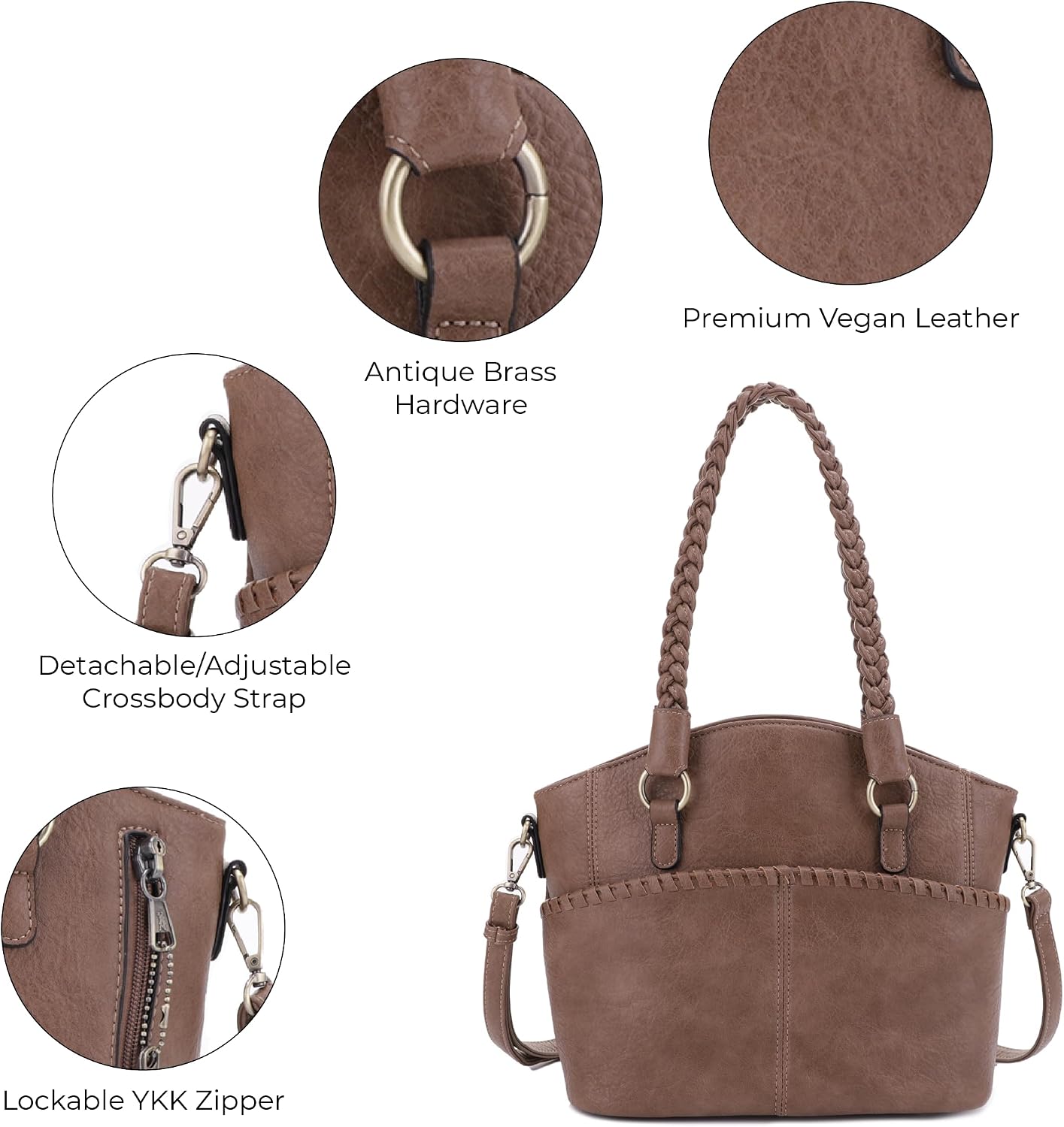 JESSIE &amp; JAMES Bella - Bolsas de mano ocultas para mujer con ce...