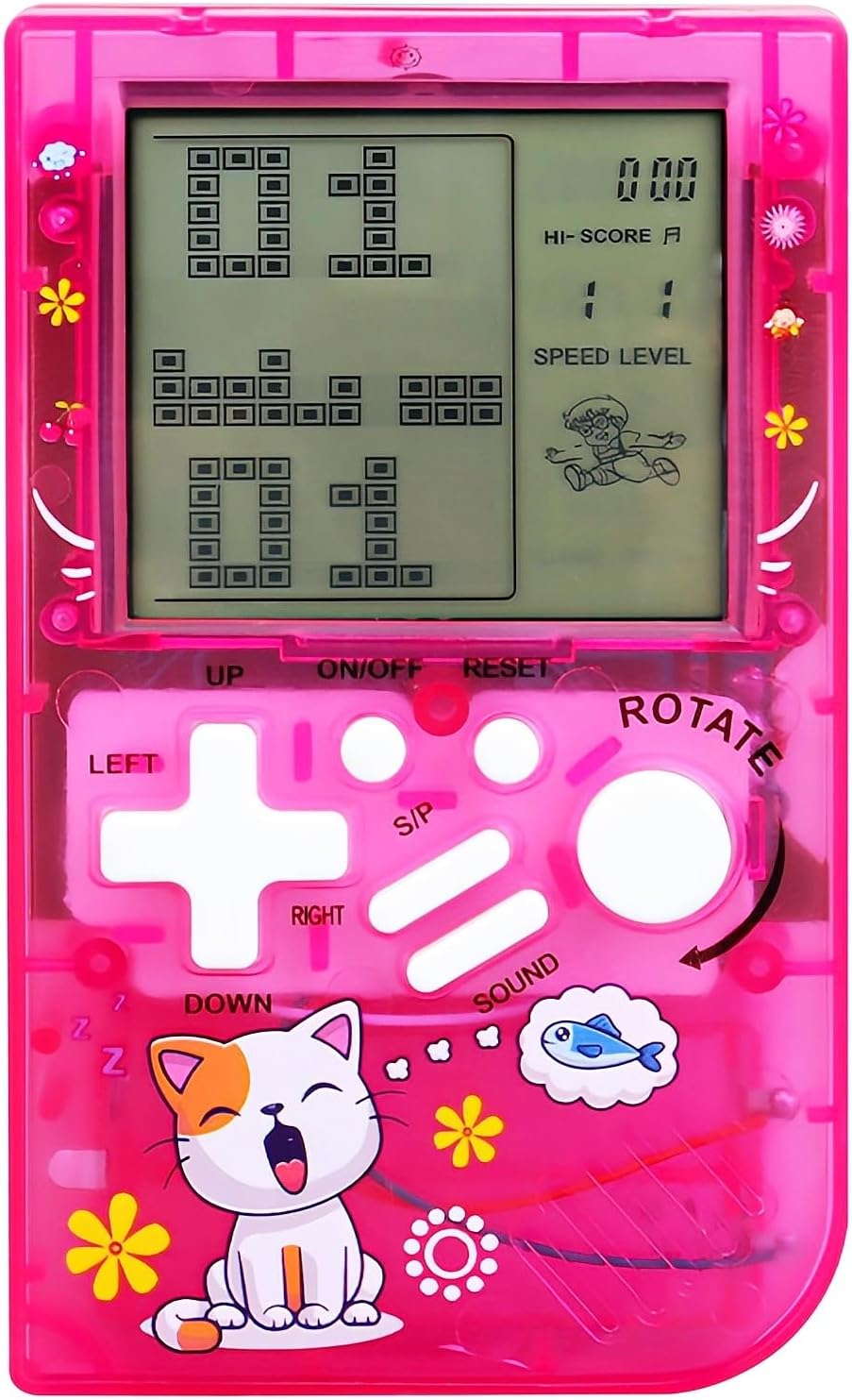 LZYCH Consola de juegos de ladrillo para niños, cuerpo transparente...