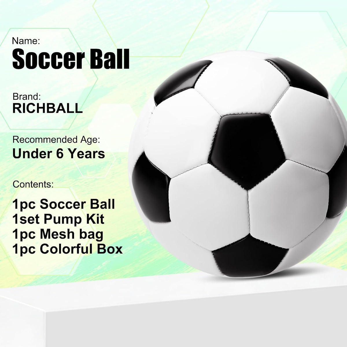 Richball Paquete de 2 pelotas de fútbol para niños pequeños, tamaño...