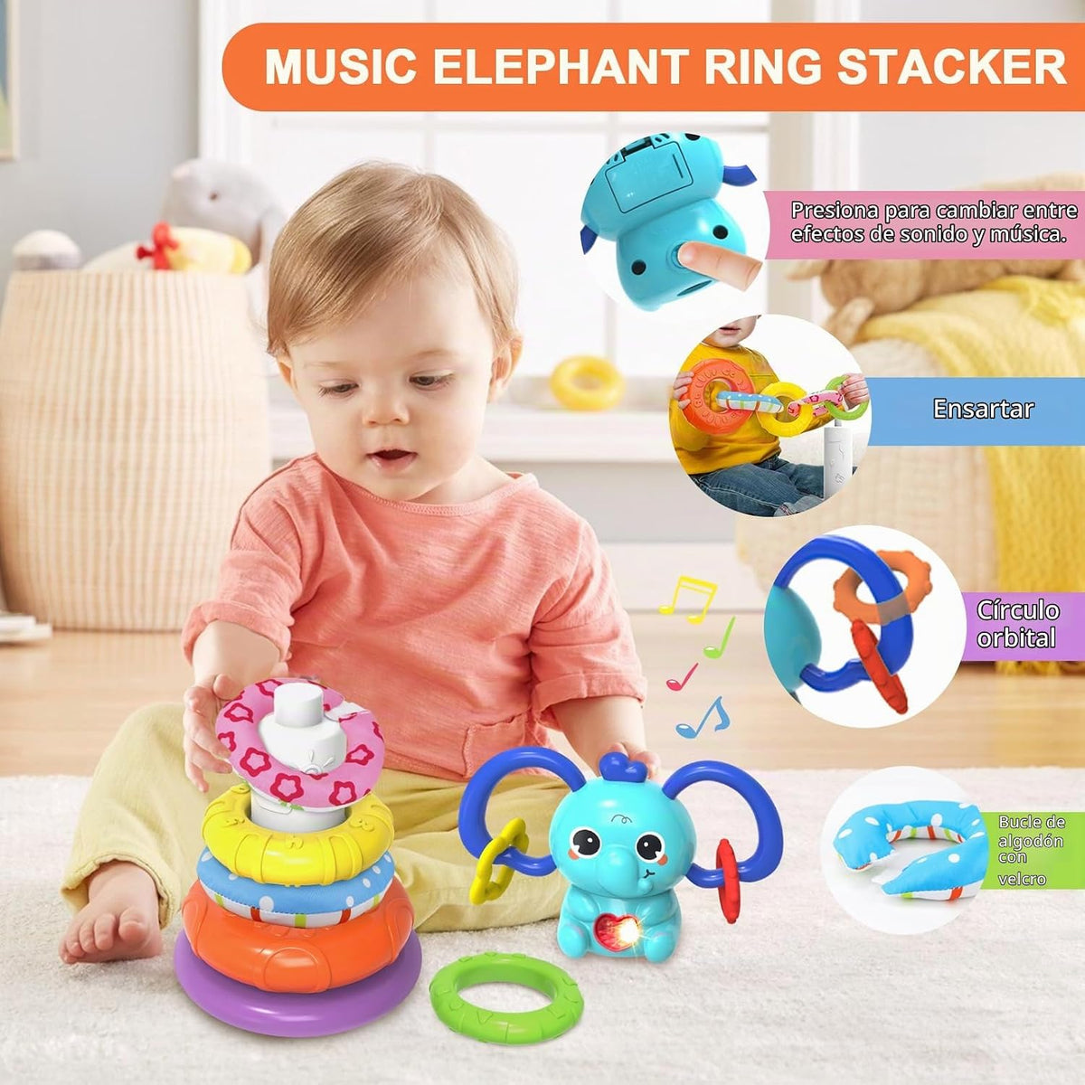 Juguetes 4 en 1 para bebés de 12 meses, regalo educativo sensorial...