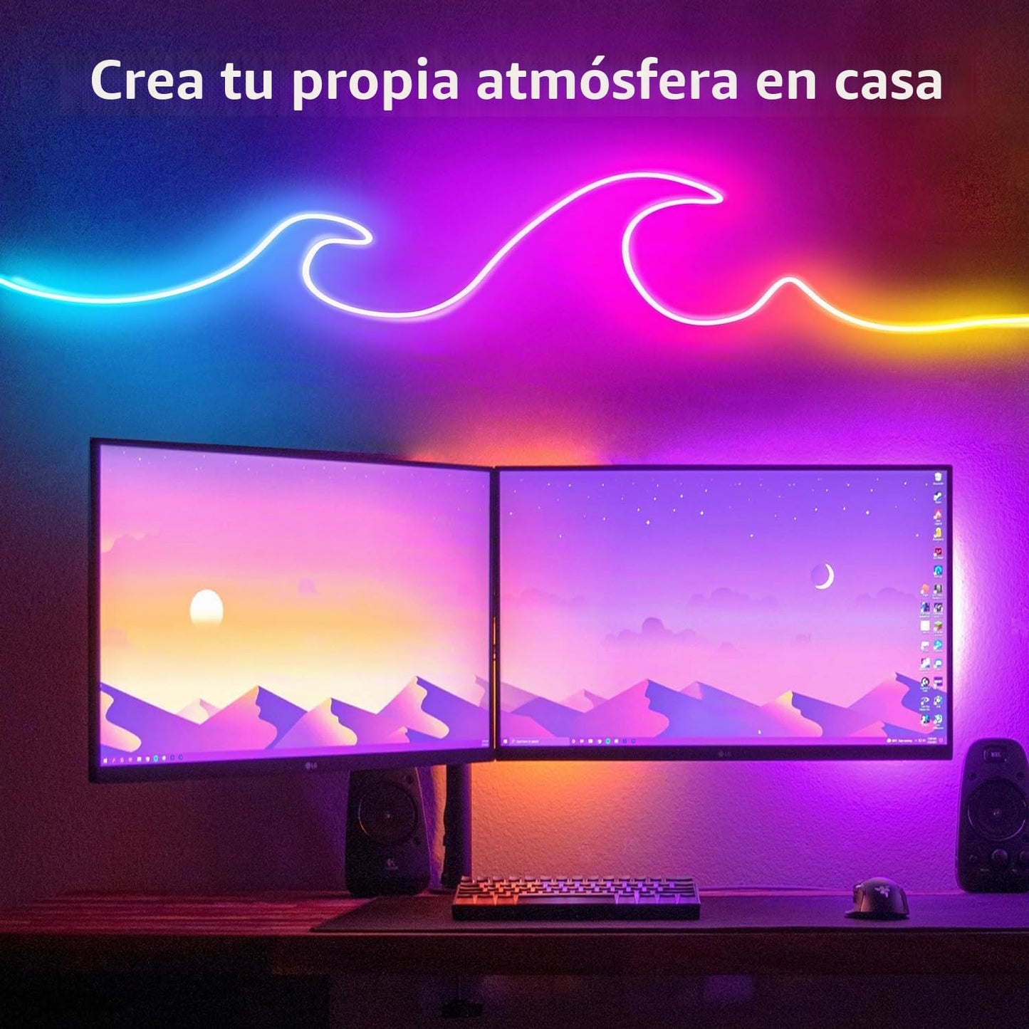 segrass Luz de Cuerda de Neón de 32.8 pies, Luz de Cuerda LED Flexi...