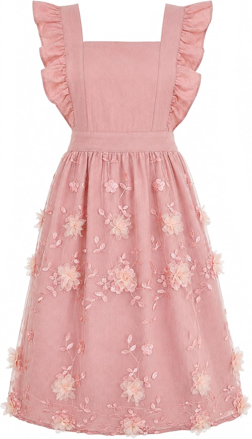 Hasprony Lindo delantal floral rosa para mujer