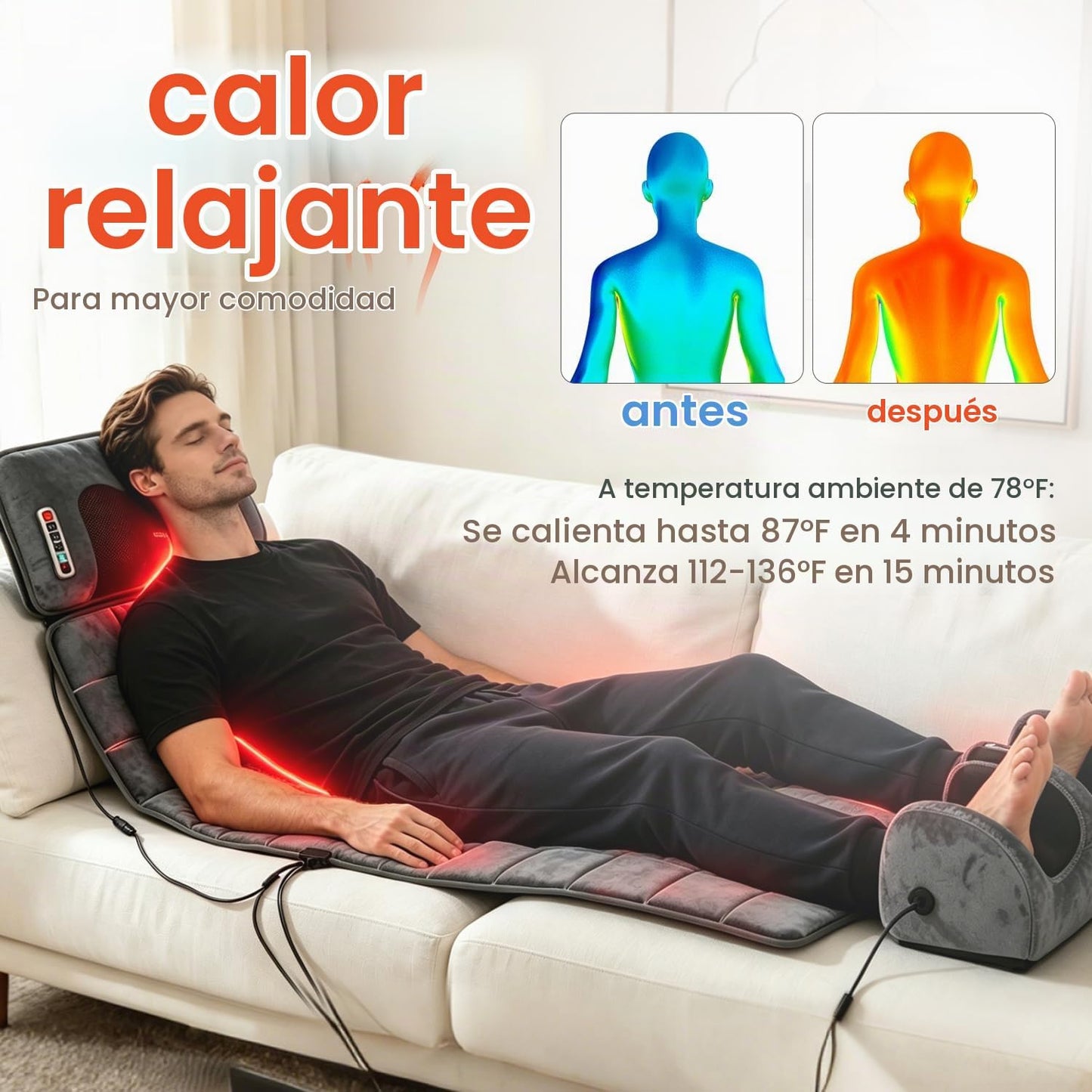 Roomark Alfombrilla de masaje de cuerpo completo con masajeador de...
