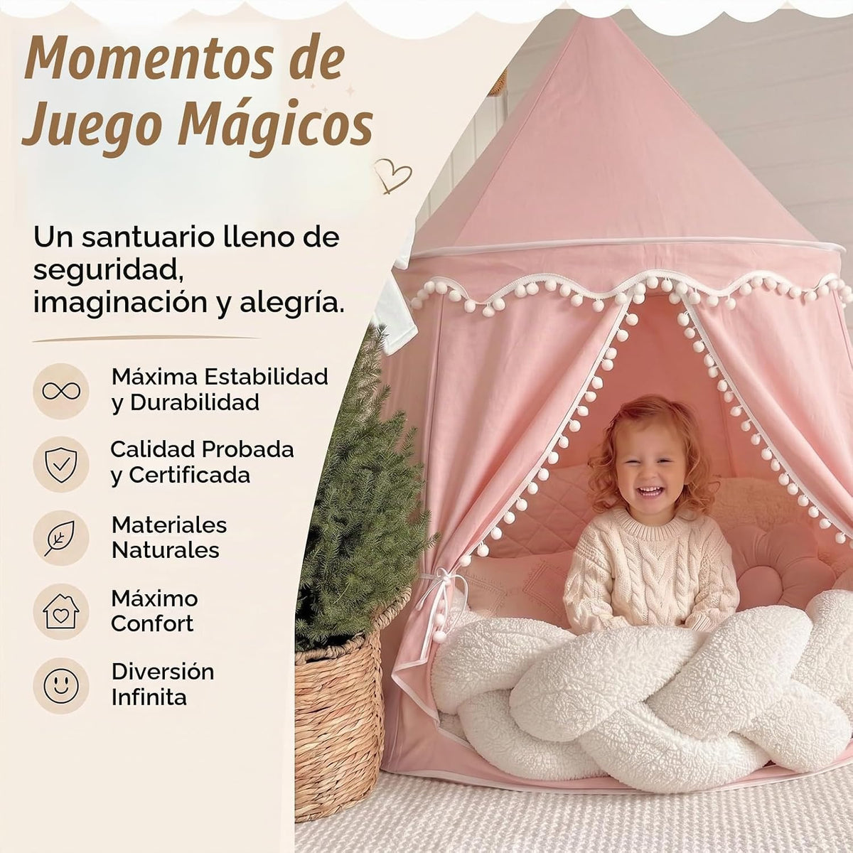 Tienda de campaña para niños \u2013 Tienda de campaña de algodón tr...
