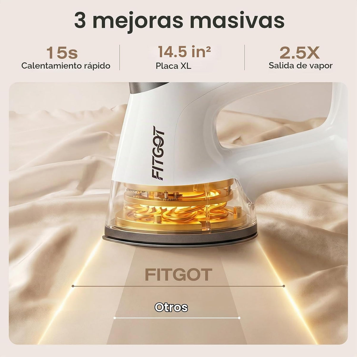 FITGOT Vaporizador de Vacío 4200Pa para Ropa, Vaporizador de Ropa d...