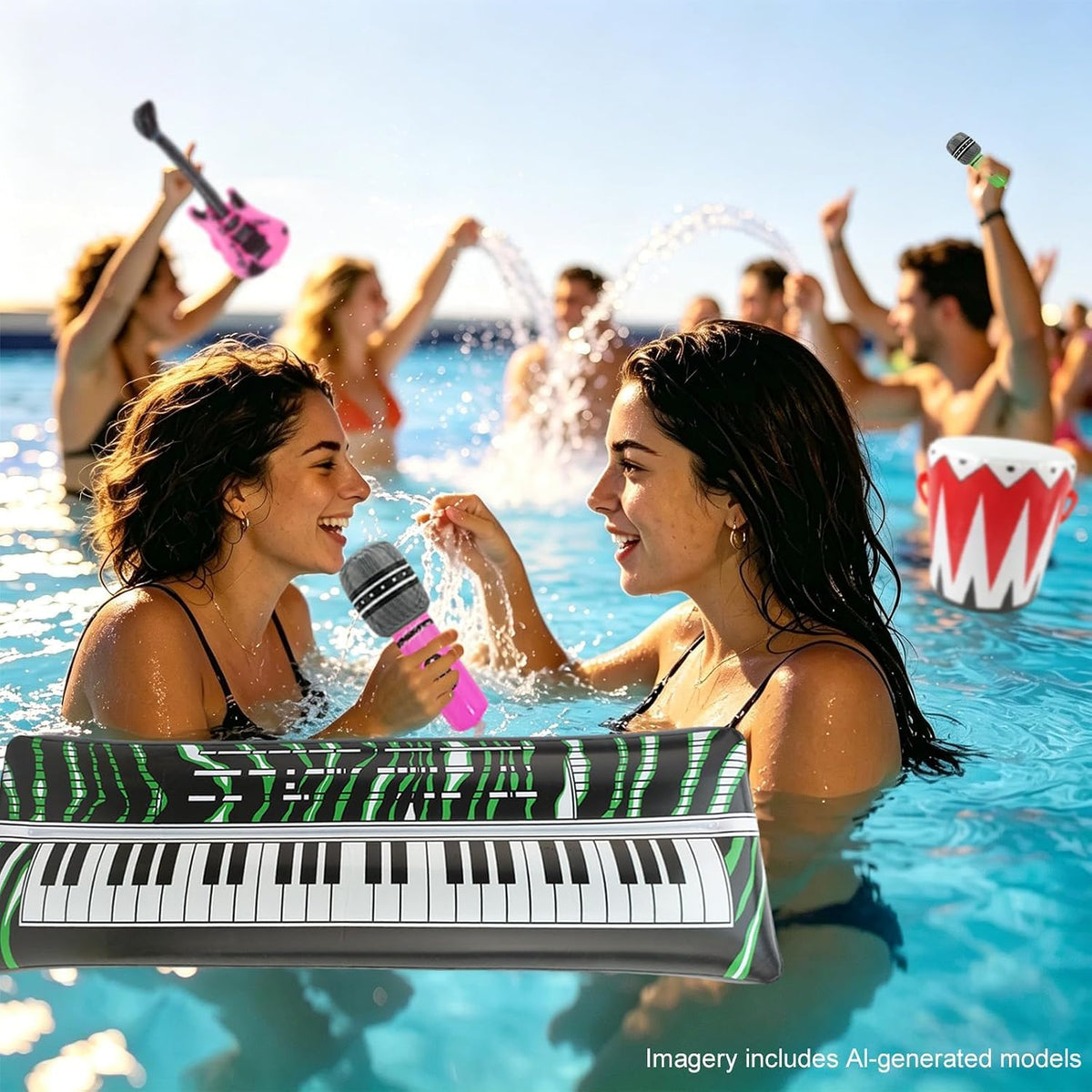 15 piezas de instrumentos inflables para fotomatón, accesorios de r...