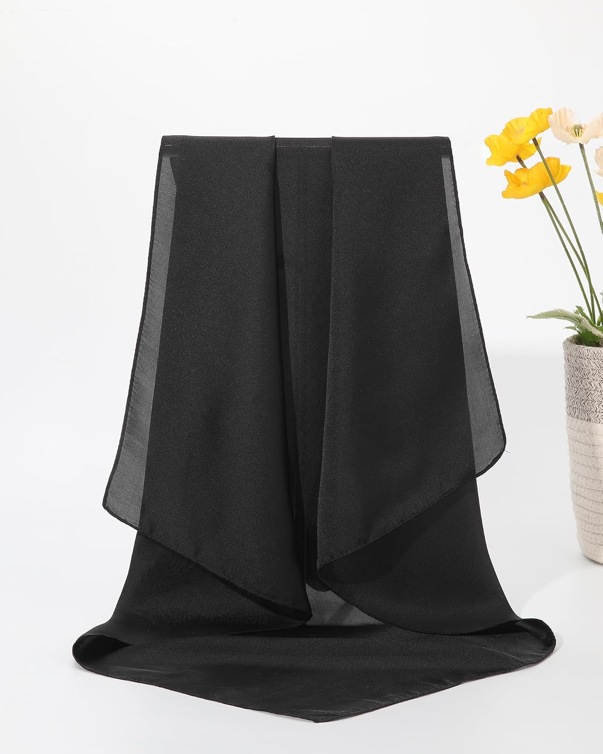 CHLINS 4 pañuelos de seda de satén de 27.5 pulgadas para mujer, pañ...
