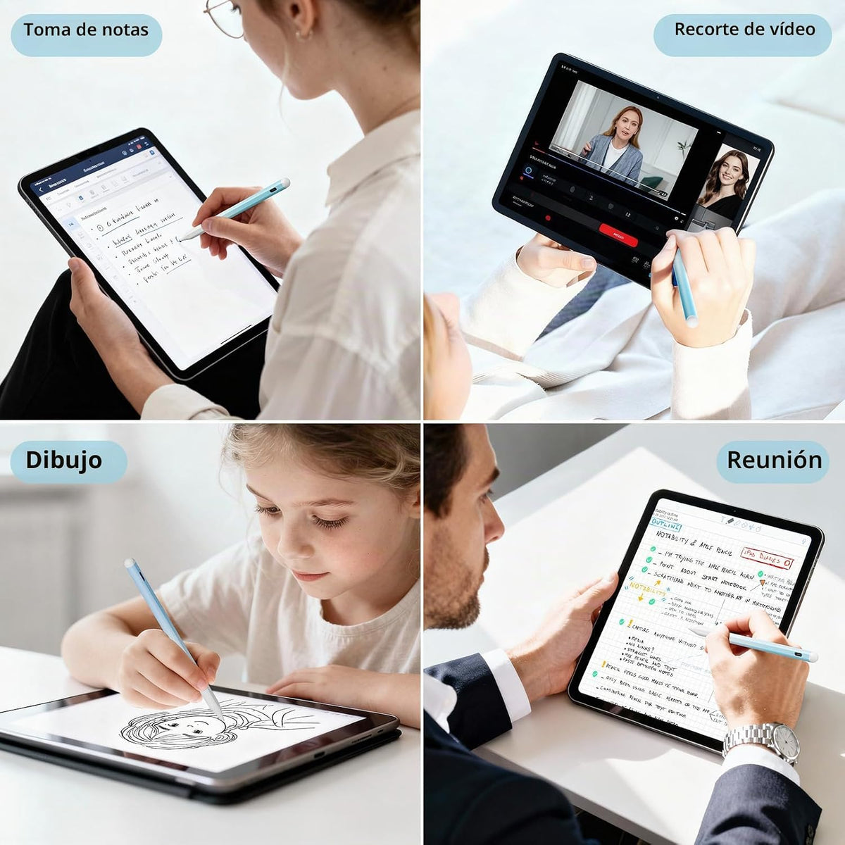 Lápiz óptico para iPad 6-11ª generación 2X carga rápida, rechazo de...