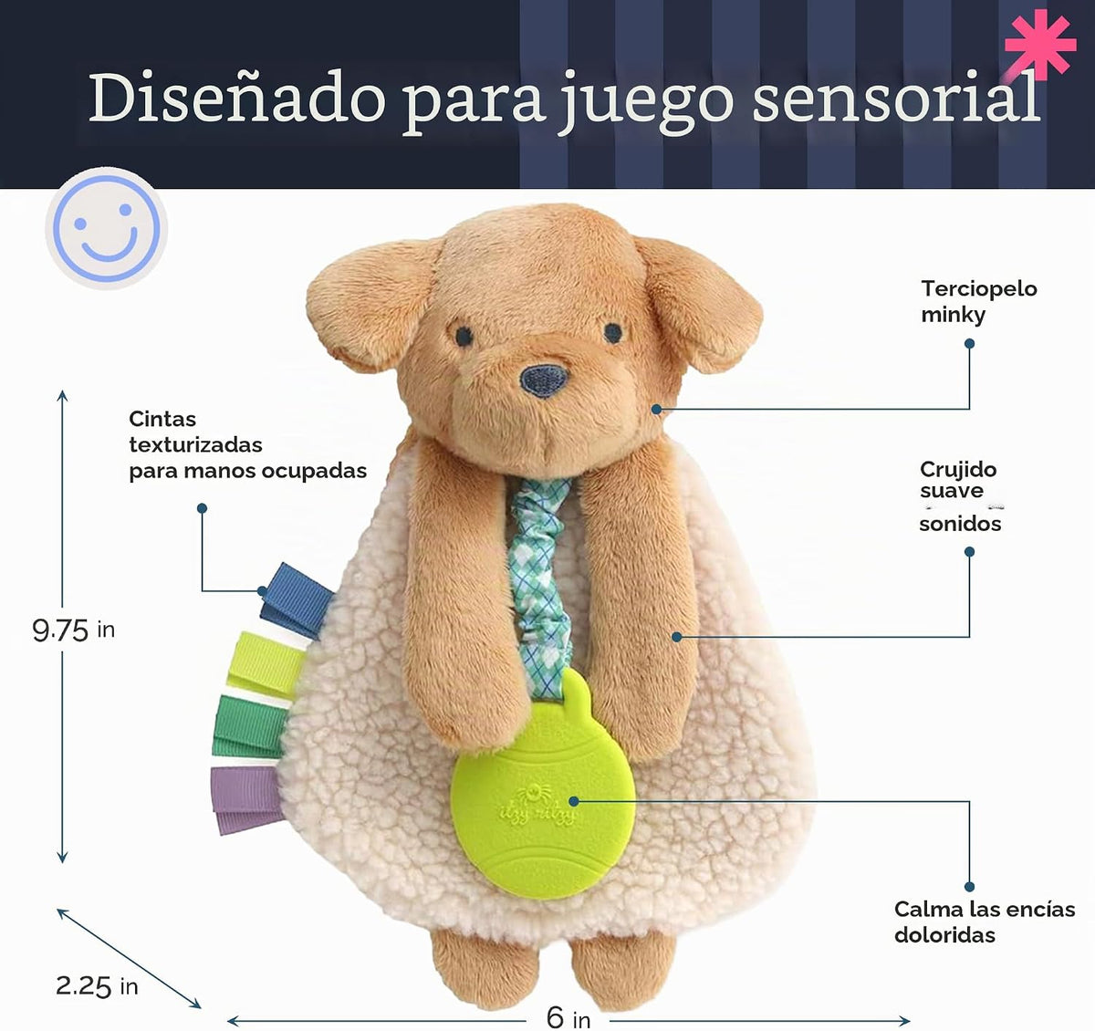 Itzy Ritzy - Itzy Lovey incluye mordedor - Baby Lovey con mordedor,...