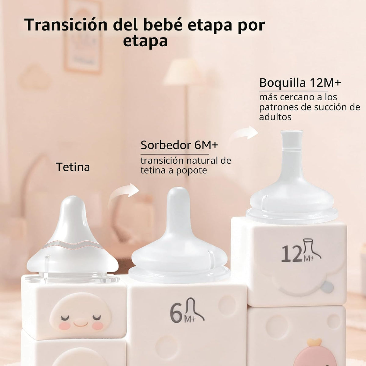 Kit de conversión de sipper de silicona Pigeon para destete natural...