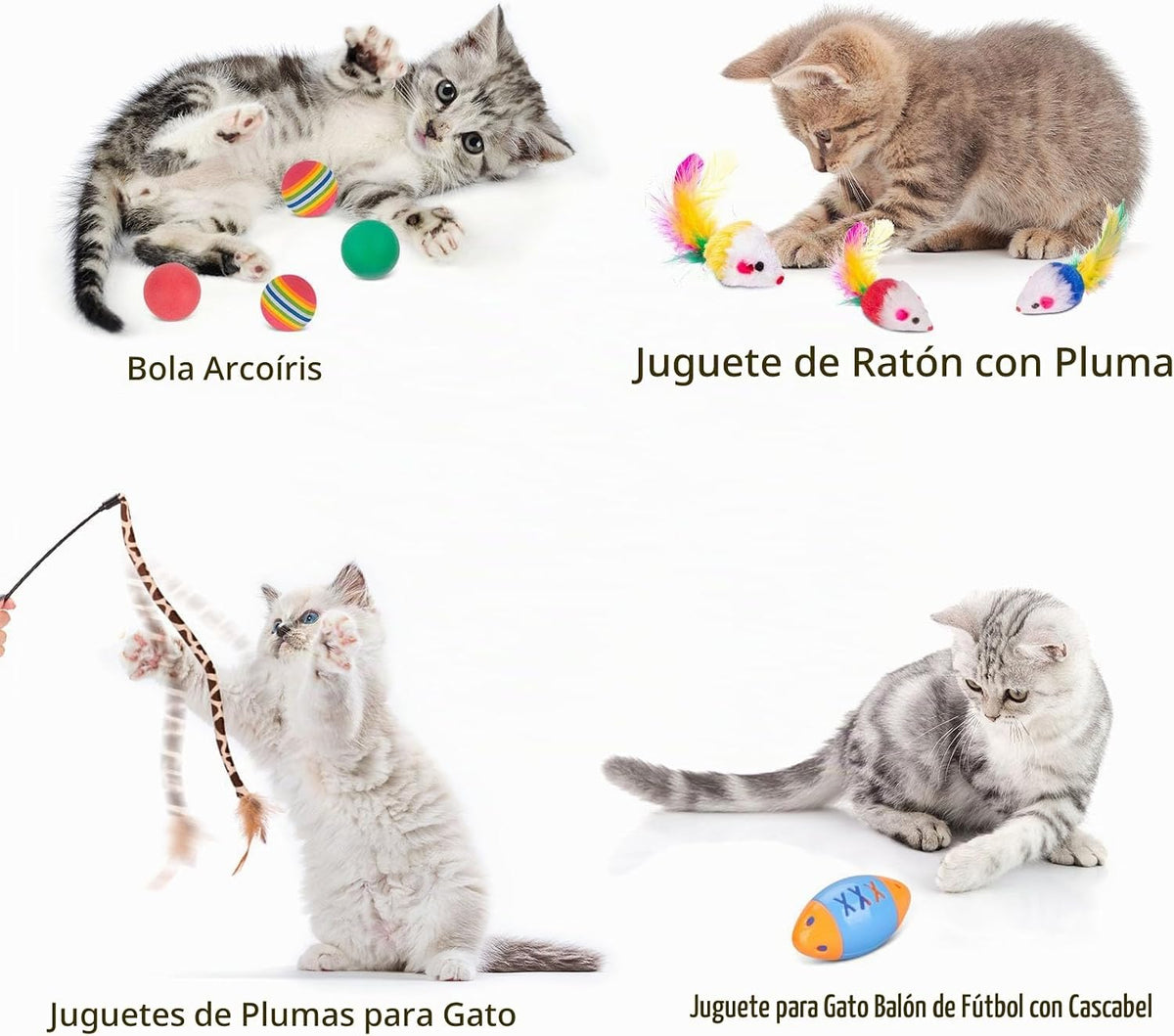 Retro Shaw Juguetes interactivos para gatos de interior, para gatos...