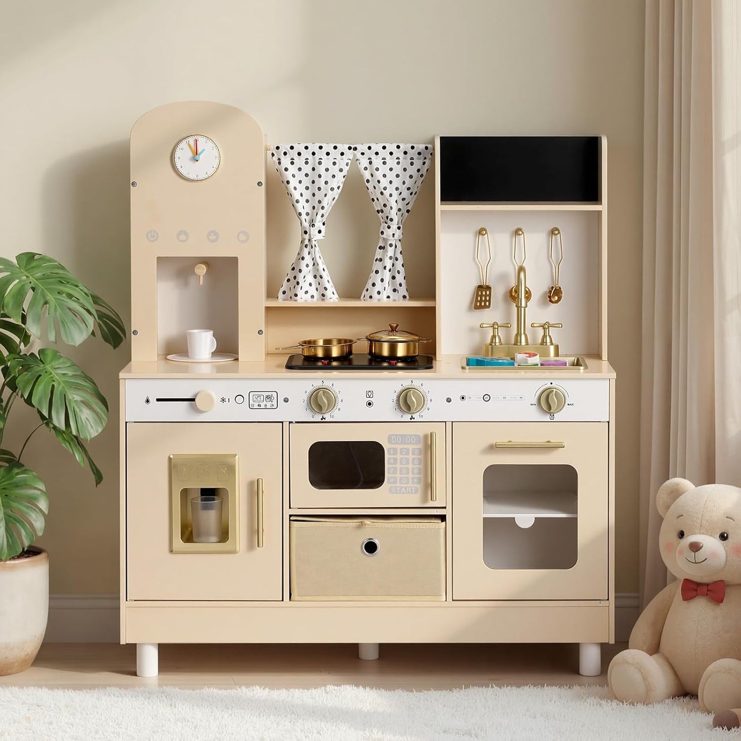 VEVOR Juego de cocina para niños, de madera, juego de cocina para n...