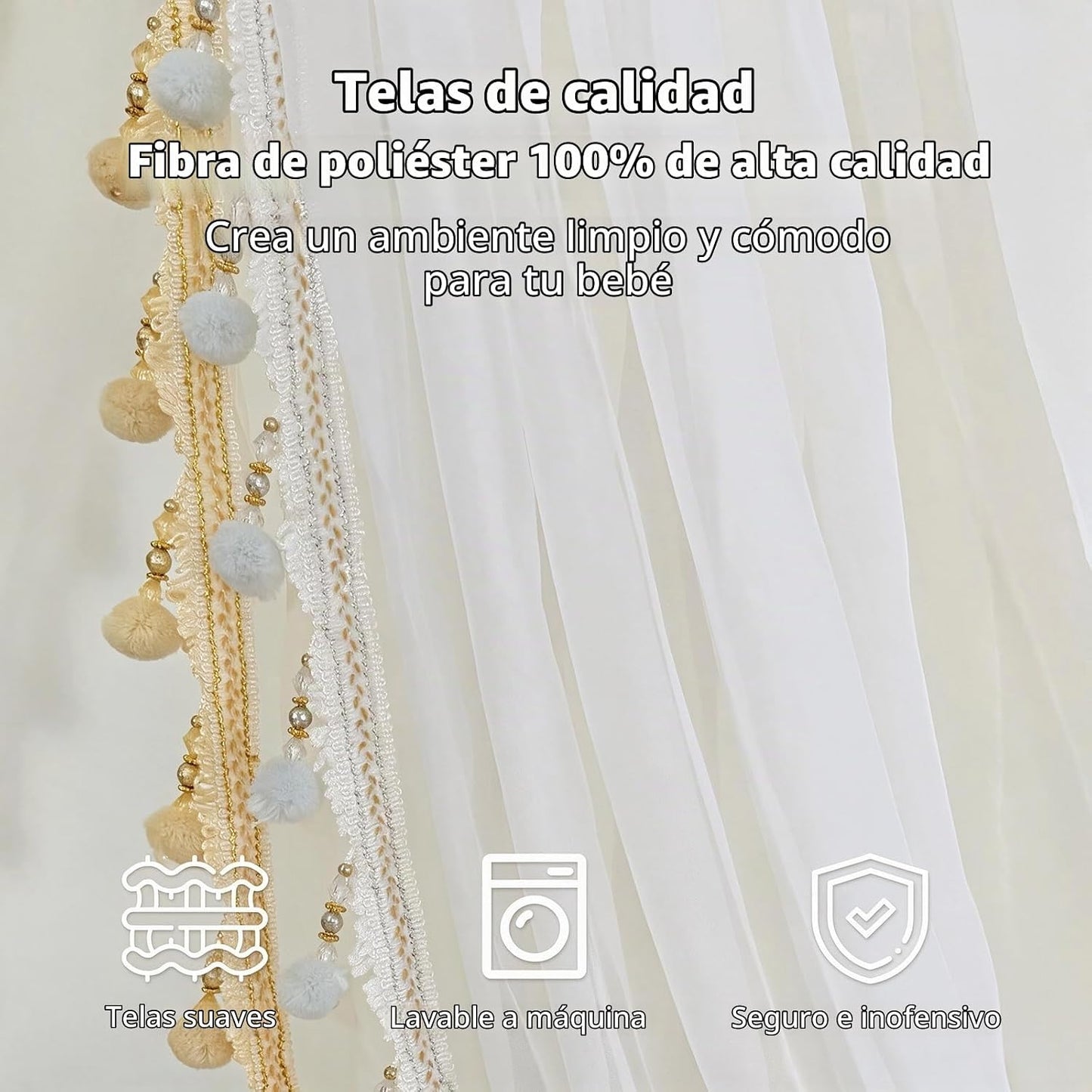 LIANGQIANJIN Toldo de cama para niñas, un toldo de cama de princesa...