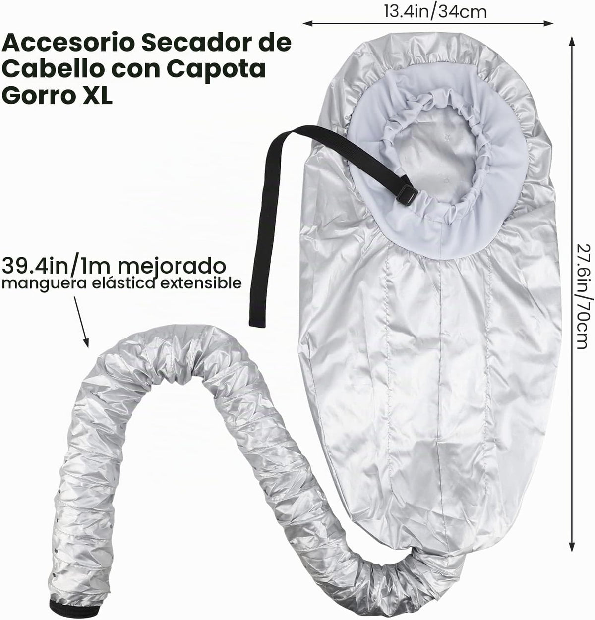 Segbeauty Accesorio para secador de pelo con capucha, gorro térmico...
