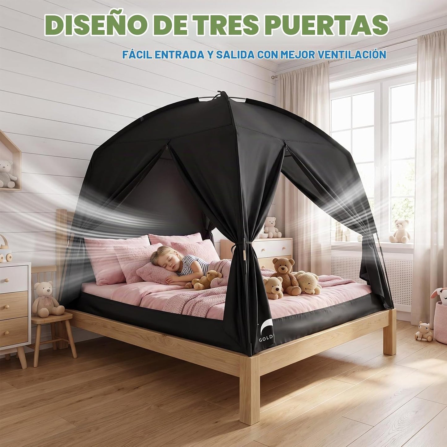 Tienda de campaña de cama Queen para niños y adultos, tiendas de ca...